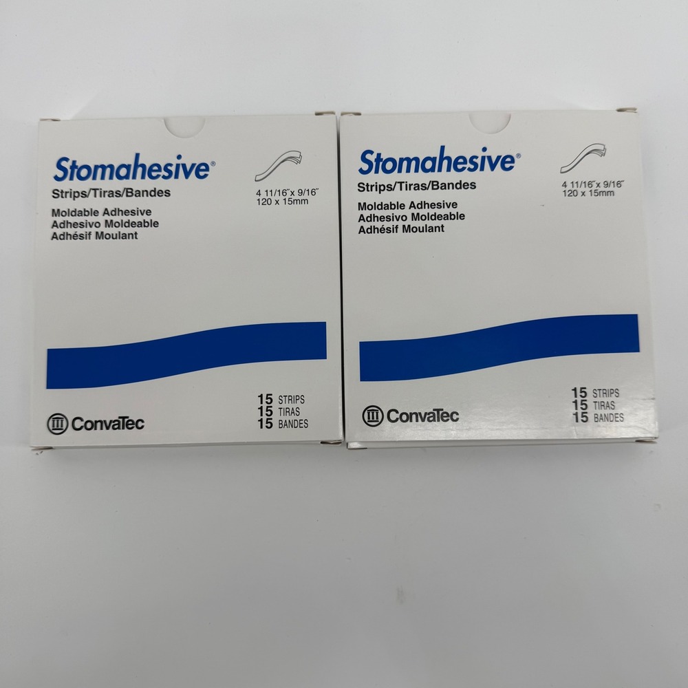 ConvaTec Stomahesive Strips 25542 Moldable Adhesive 120x15mm 2 Boxes 30‎ Total
